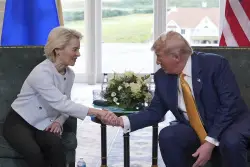 Trump, European Officials Agree on Framework for New Deal Averting Maximum Tariffs Between Globe’s Biggest Trade Partners